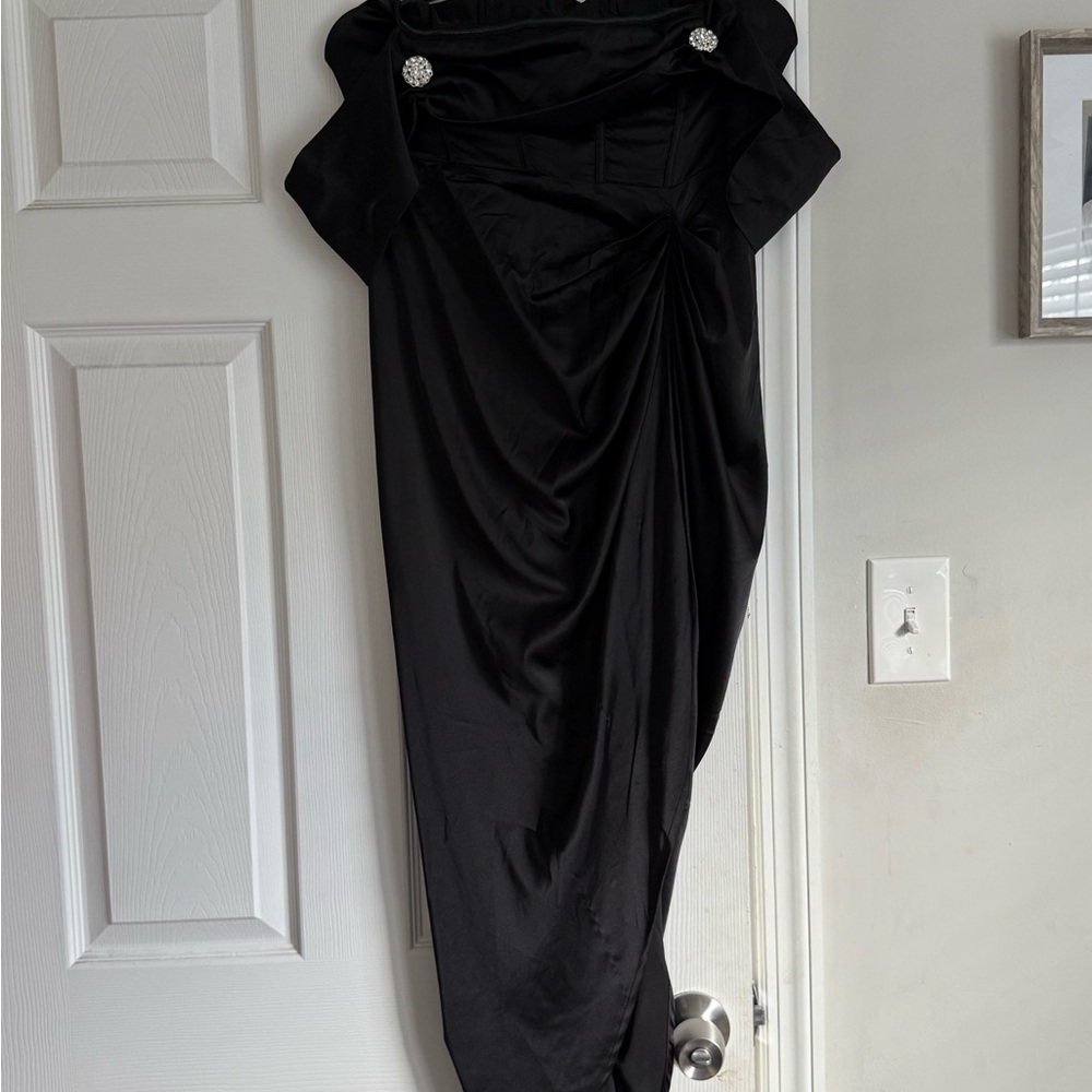 Elegant Black Draped Dress